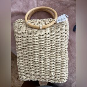 American eagle straw beach purse